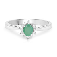 Zilveren ring met een smaragd