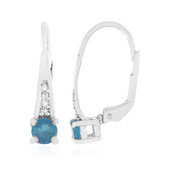 Zilveren oorbellen met neon blauwe apatieten