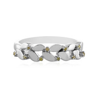 Zilveren ring met I2 Gele Diamanten