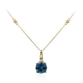 Gouden halsketting met een Londen-blauwe topaas (CIRARI)