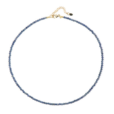 Zilveren halsketting met blauwe saffieren