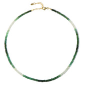 Zilveren halsketting met Braziliaanse smaragdem
