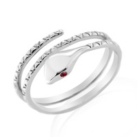 Zilveren ring met I2 Rode Diamanten