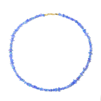 Zilveren halsketting met Blauwe Ethiopische Opalen