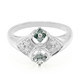 Zilveren ring met bosgroene diamanten