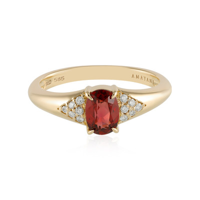 Gouden ring met een edele rode spinel (AMAYANI)
