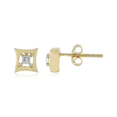 Gouden oorbellen met SI1 (H) Diamanten