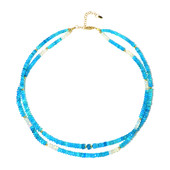 Zilveren halsketting met Blauwe Ethiopische Opalen (Riya)