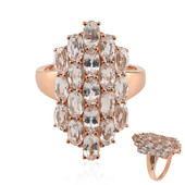 Gouden ring met Mexicaanse roze danburietkristallen