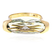 Gouden ring met een groene amethist (dagen)