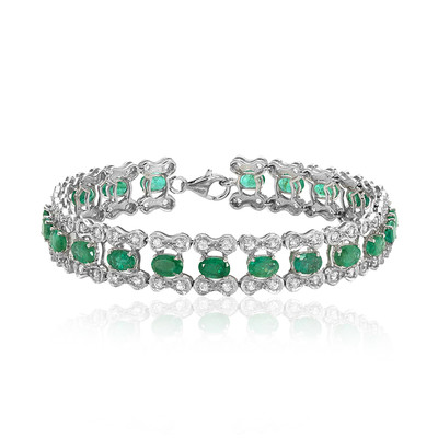 Zilveren armband met Zambia-smaragdstenen