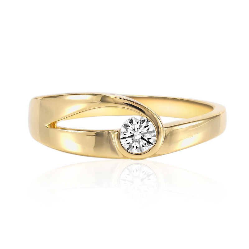 Knikken knal komedie Gouden ring met een VS2 (G) Diamant (adamantes [!])-2678GV | Juwelo sieraden
