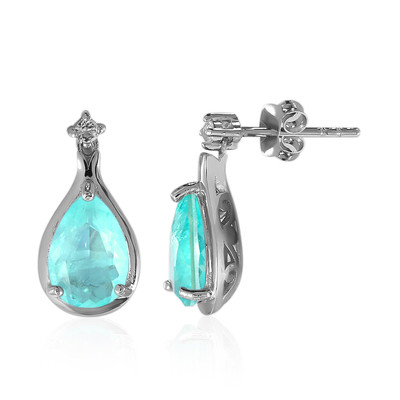 Zilveren oorbellen met Pastelblauwe Kwartskristallen