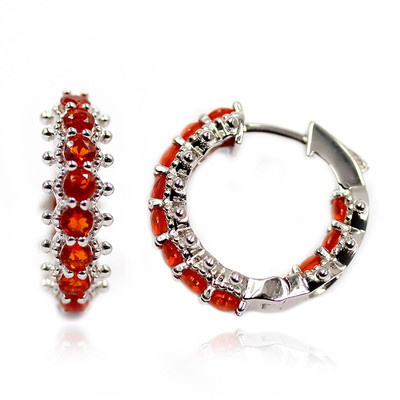 Zilveren oorbellen met Mexicaanse vuur opalen (Dallas Prince Designs)