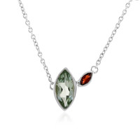 Zilveren halsketting met een groene amethist