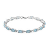 Zilveren armband met Pastelblauwe Kwartskristallen