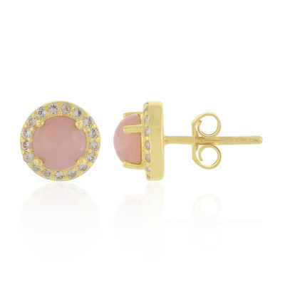 Zilveren oorbellen met roze opalen