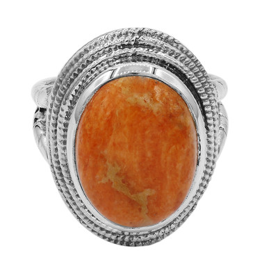 Zilveren ring met een Oranje Kingman Mohave Turkoois