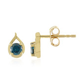 Gouden oorbellen met I4 Blauwe DIamanten