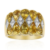 Gouden ring met Gele Ceylon saffieren (Estée Collection)