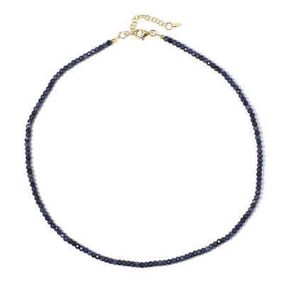 Zilveren halsketting met Blauwe Mozambque Saffieren