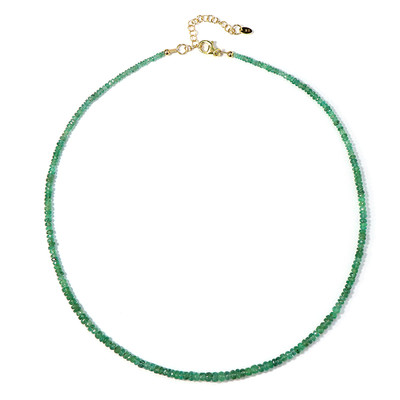 Zilveren halsketting met Zambia-smaragdstenen
