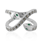 Zilveren ring met Zambia-smaragdstenen (Annette classic)