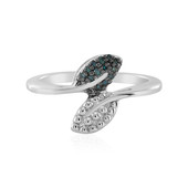 Zilveren ring met een blauwe SI1 diamant