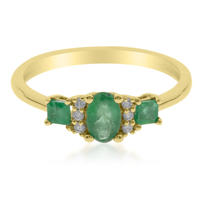 Gouden ring met een AAA Zambia smaragd
