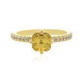 Zilveren ring met een Gele Zirkoon