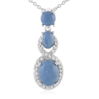 Zilveren halsketting met een blauwe opaal