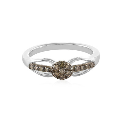Zilveren ring met I2 Champagne Diamanten