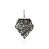 Zilveren hanger met een zwarte rutielkwarts (MONOSONO COLLECTION)