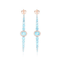Zilveren oorbellen met hemel-blauwe topaasstenen (Dallas Prince Designs)