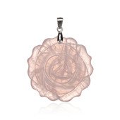 Zilveren hanger met een rozen kwarts
