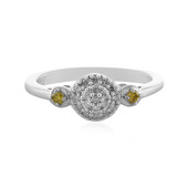 Zilveren ring met I2 Gele Diamanten