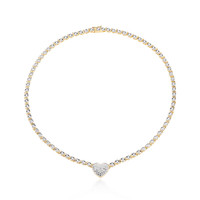 Messingen halsketting met een I3 (I) Diamant (Juwelo Style)