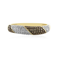Gouden ring met I4 Bruine Diamanten