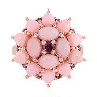 Zilveren ring met roze opalen