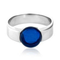 Zilveren ring met een Blauwe Colombiaanse Barnsteen