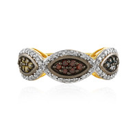 Zilveren ring met I4 Gele Diamanten
