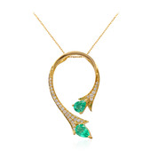 Gouden halsketting met een AAA Zambia smaragd