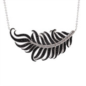 Zilveren halsketting met zwarte spinelstenen (Dallas Prince Designs)
