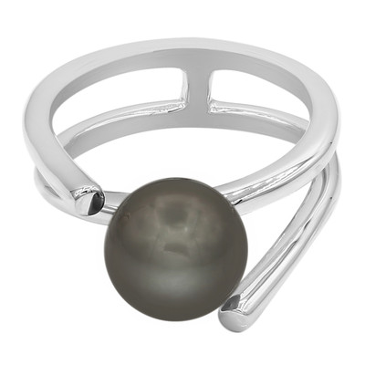 Zilveren ring met een Tahiti parel (M de Luca)
