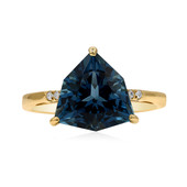 Gouden ring met een Londen-blauwe topaas