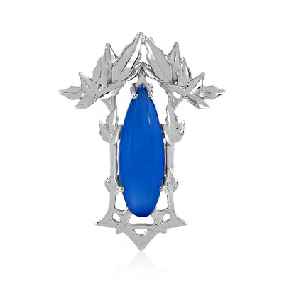 Zilveren hanger met een Blauwe chalcedoon