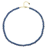 Zilveren halsketting met Koningsblauwe lava parels
