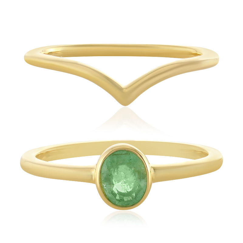 Zilveren ring met een smaragd-2377BJ Juwelo sieraden