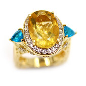 Zilveren ring met een Gele Fluoriet (Dallas Prince Designs)