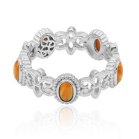 Zilveren ring met Oranje Steklige Oesters (Dallas Prince Designs)